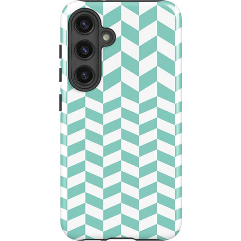 Blue White Chevron Galaxy S25 Impact Case