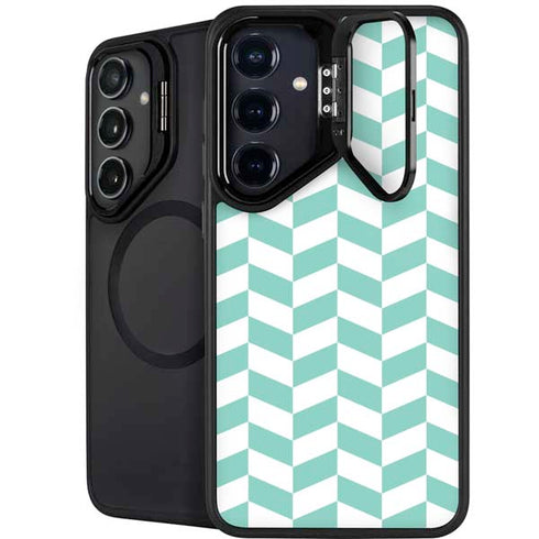 Blue White Chevron Galaxy S25 Plus Kickstand Case