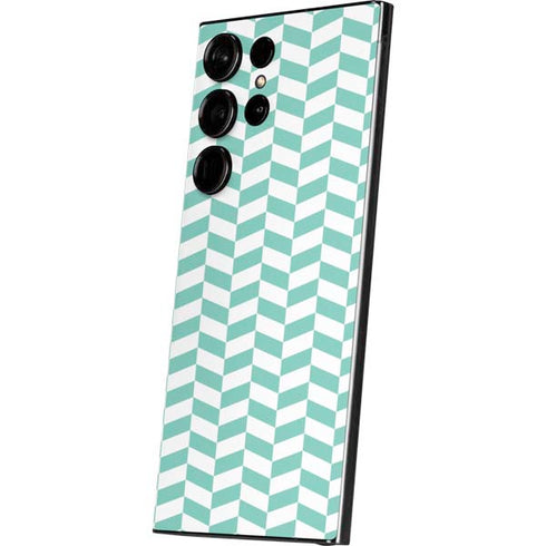 Blue White Chevron Galaxy S25 Ultra Skin