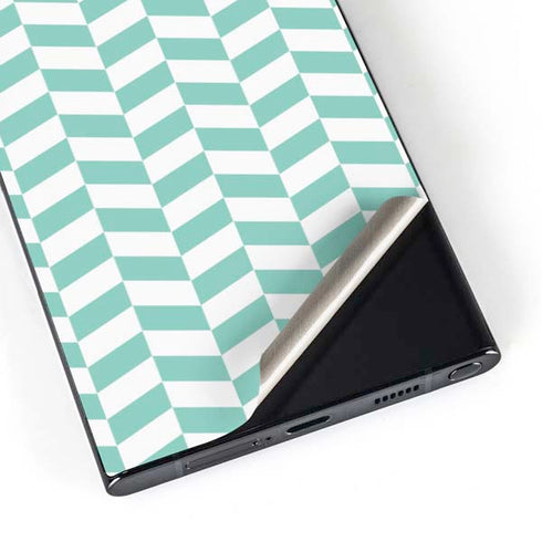 Blue White Chevron Galaxy S25 Ultra Skin