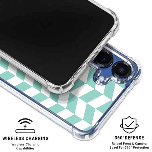Blue White Chevron Galaxy S25 Clear Case