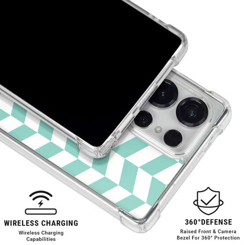 Blue White Chevron Galaxy S25 Ultra Clear Case