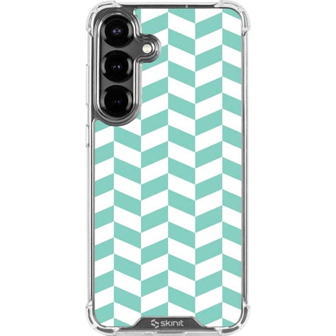 Blue White Chevron Galaxy S26 Clear Case
