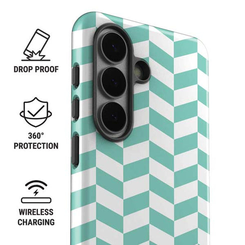 Blue White Chevron Galaxy S26 Impact Case