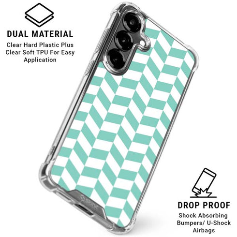 Blue White Chevron Galaxy S26 Plus Clear Case
