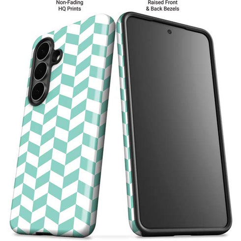 Blue White Chevron Galaxy S26 Plus Impact Case