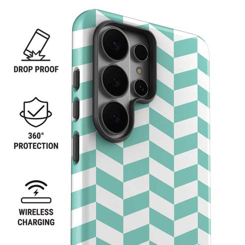 Blue White Chevron Galaxy S26 Ultra Impact Case