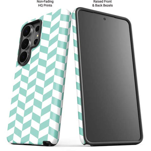 Blue White Chevron Galaxy S26 Ultra Impact Case