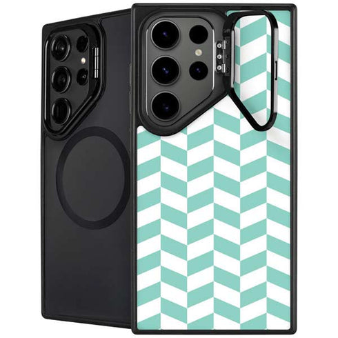 Blue White Chevron Galaxy S26 Ultra Kickstand Case