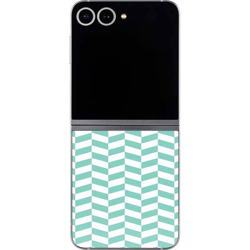 Blue White Chevron Galaxy Z Flip6 Skin