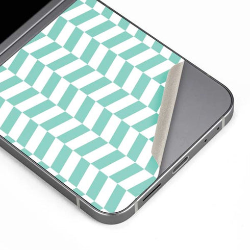 Blue White Chevron Galaxy Z Flip6 Skin