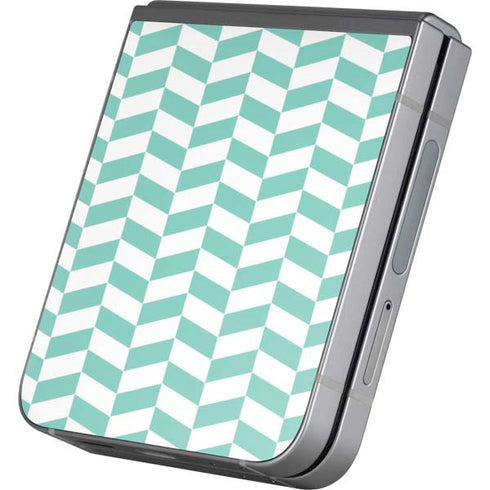 Blue White Chevron Galaxy Z Flip6 Skin