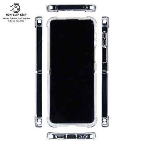 Blue White Chevron Galaxy Z Flip6 Clear Case