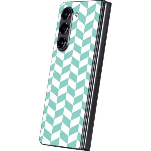 Blue White Chevron Galaxy Z Fold5 5G Skin