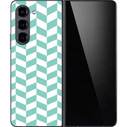 Blue White Chevron Galaxy Z Fold5 5G Skin