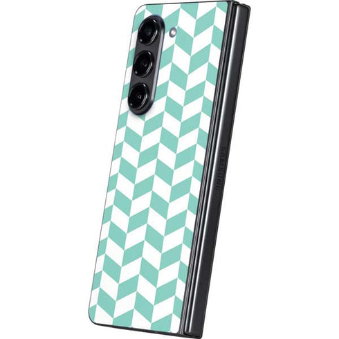 Blue White Chevron Galaxy Z Fold5 5G Skin