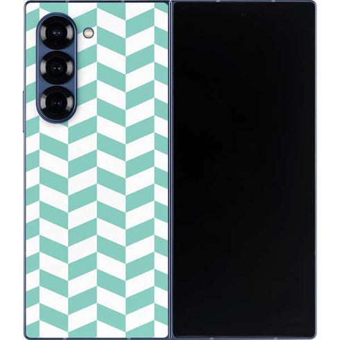 Blue White Chevron Galaxy Z Fold6 Skin
