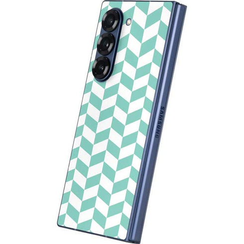 Blue White Chevron Galaxy Z Fold6 Skin