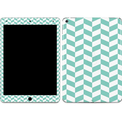 Blue White Chevron iPad Skins
