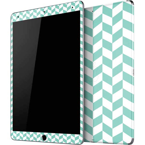 Blue White Chevron iPad Skins
