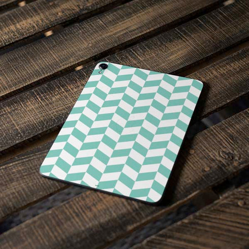 Blue White Chevron Apple iPad Pro Skin