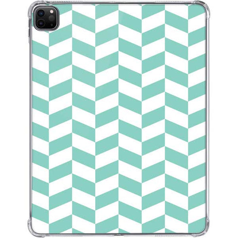 Blue White Chevron iPad Pro 11in (2024) Clear Case