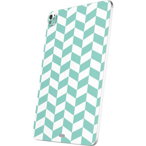 Blue White Chevron iPad Pro 13in M4 (2024) Skin