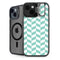 Blue White Chevron iPhone 14 Kickstand Case