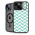 Blue White Chevron iPhone 15 Kickstand Case