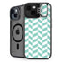 Blue White Chevron iPhone 15 Plus Kickstand Case