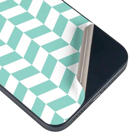 Blue White Chevron iPhone 15 Skin