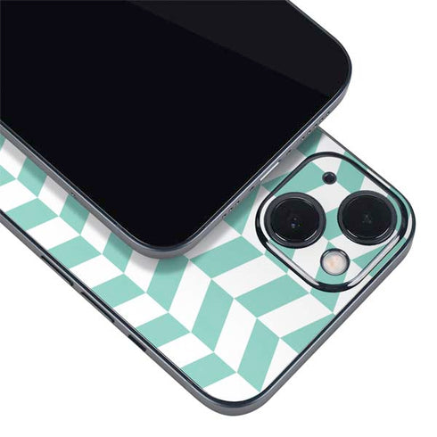 Blue White Chevron iPhone 15 Skin