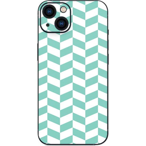 Blue White Chevron iPhone 15 Skin