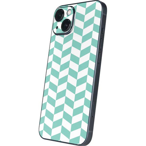Blue White Chevron iPhone 15 Skin