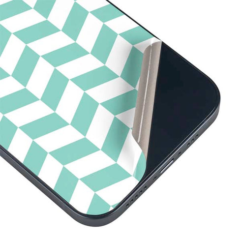 Blue White Chevron iPhone 15 Skin
