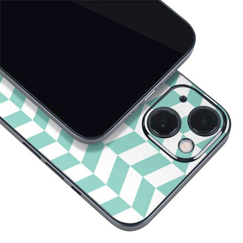 Blue White Chevron iPhone 15 Skin
