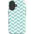 Blue White Chevron iPhone 16 Impact Case
