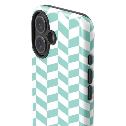 Blue White Chevron iPhone 16 Impact Case