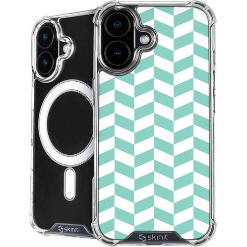 Blue White Chevron iPhone 16 MagSafe Case