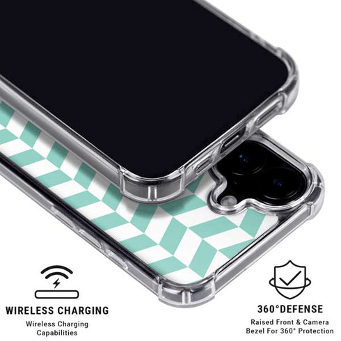 Blue White Chevron iPhone 16 MagSafe Case