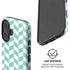 Blue White Chevron iPhone 16 Magsafe Impact Case