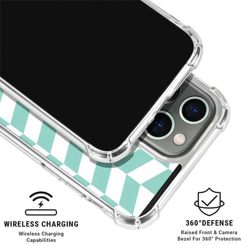 Blue White Chevron iPhone 16 Pro Clear Case