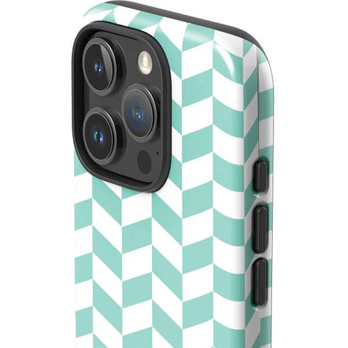 Blue White Chevron iPhone 16 Pro Impact Case