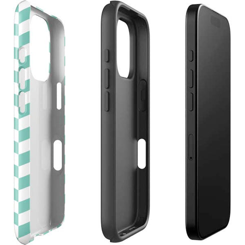 Blue White Chevron iPhone 16 Pro Impact Case