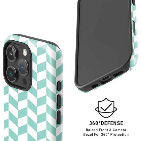 Blue White Chevron iPhone 16 Pro Magsafe Impact Case