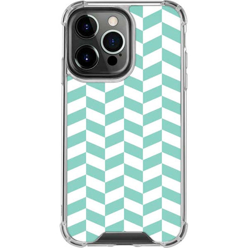 Blue White Chevron iPhone 16 Pro Max Clear Case