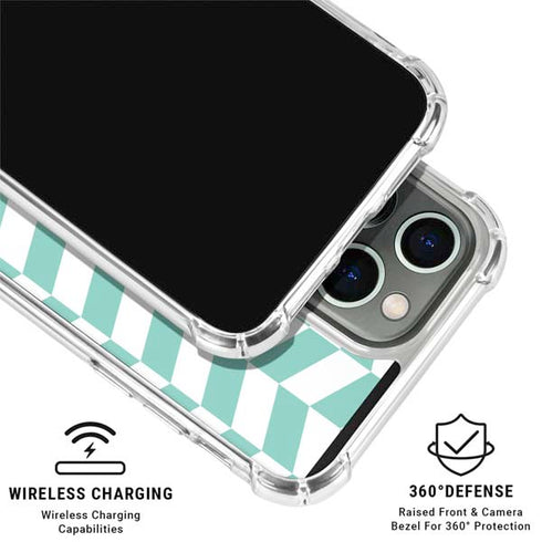 Blue White Chevron iPhone 16 Pro Max Clear Case