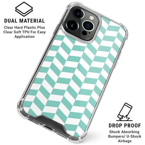 Blue White Chevron iPhone 16 Pro Max Clear Case