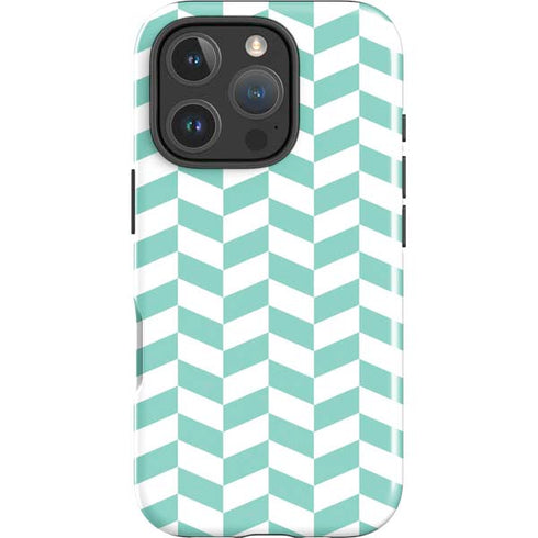 Blue White Chevron iPhone 16 Pro Max Impact Case