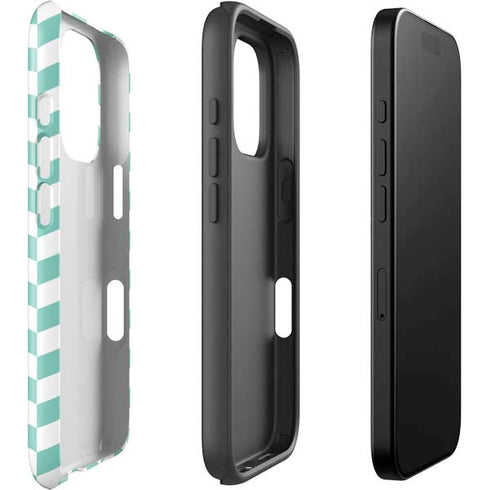Blue White Chevron iPhone 16 Pro Max Impact Case